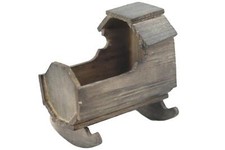 Dolls House Hooded Baby Cradle Primitive Rocking Crib Country Antique Furniture