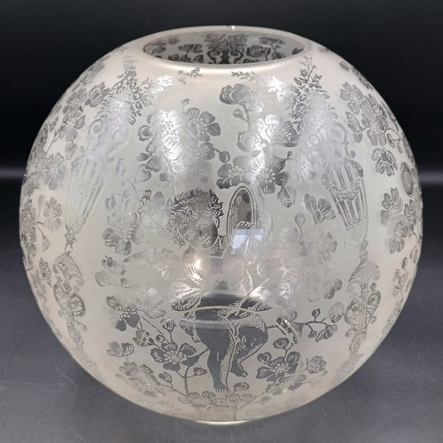 Victorian etched glass - , globe