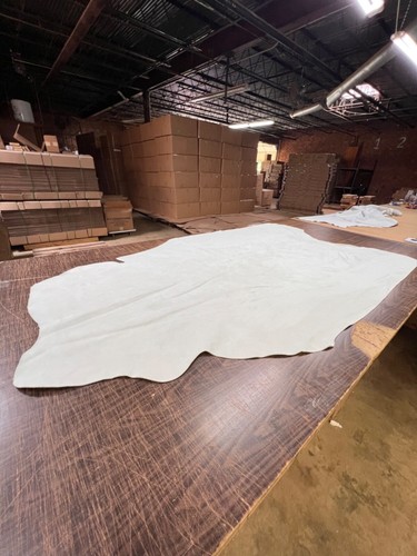 White suede leather hide - suede,
