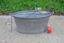 old galvanised washing bowl bath tub - 62.5  cm - FREE DELIVERY
