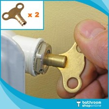 2 x Radiator Plumbing Bleed Bleeding Keys Solid Brass Venting Air Valve