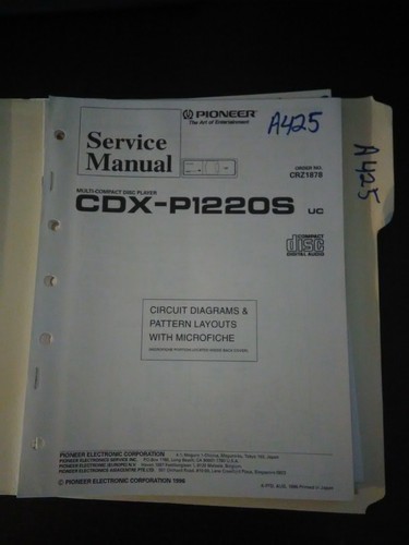 Pioneer cdx p1220s service - pioneer,