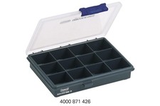 raaco Sortimentskasten B175xT143xH32mm 12 Fächer transparent dunkelblau