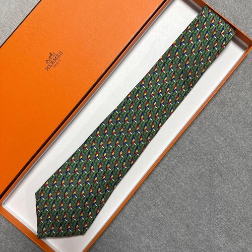Hermes tie green silk - silk., no