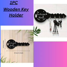 Wooden Key Holder with Hooks