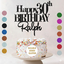 Personalised Happy Birthday Cake Topper Any Age Any Name 16 18th 21st 30th 50th