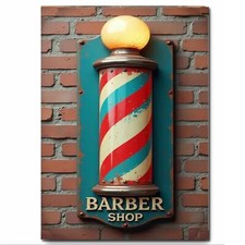 Barber Shop Traditional Design Metal Sign Waterproof Indoors Outdoor Waterproof