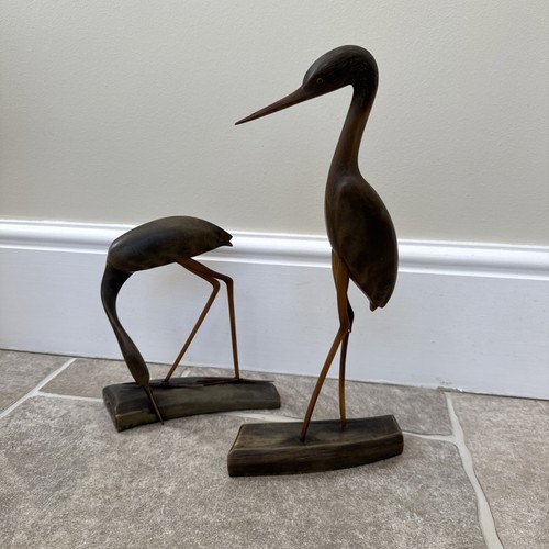 Vintage hand carved water - x2,