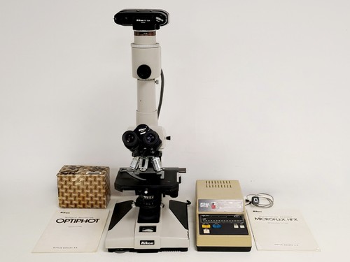 Nikon optiphot microscope - nikon, w/