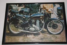 1938 A J S R7 Motorcycle Framed Original Magazine Print from 1975