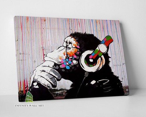 Banksy monkey chimp canvas - chimp,