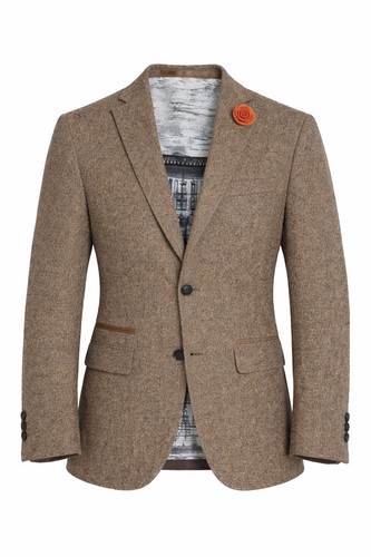 Beige donegal tweed jacket - beige,
