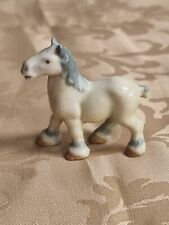 Wade Whimsie Shire Horse 1959-1961 White,  Grey Mane, Brown Hooves