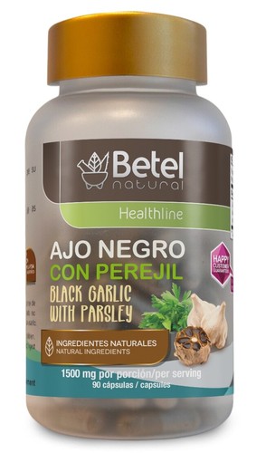 Ajo negro con - negro, perejil