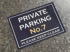 Personalised PRIVATE PARKING