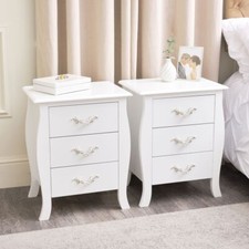 Pair of 3 Drawer Bedside