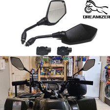 For Suzuki LT400 Quad Bike Black Motorcycle Rearview Side Mirrors w/ 7/8" Thread