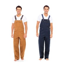 Men's Duck Bib Overall Dungarees Multi Pocket Work  Durable Relaxed Fit