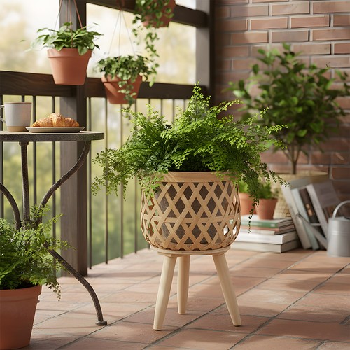 Flower stand rattan basket - flower,
