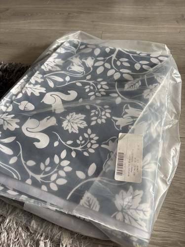 Blue woodland cotton pvc - blue,