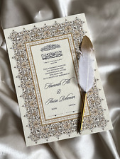 Nikkah Certificate A4/A3 - Wedding Certificate - Elegance - Feather Pen