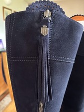 FAIRFAX & FAVOR - Blue Suede Regina Flat Boots Size UK 6