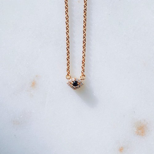 9ct gold diamond evil eye - gold,