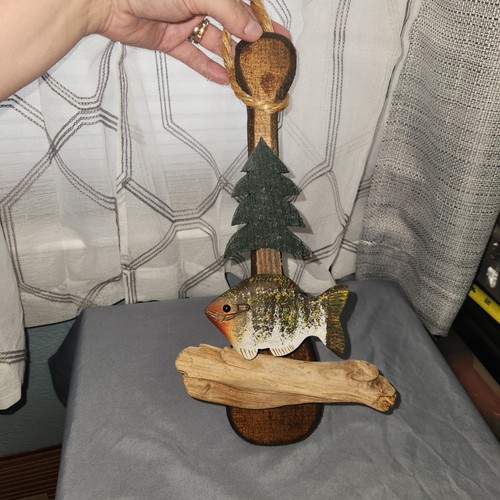 Vintage wooden carved fish - carved,