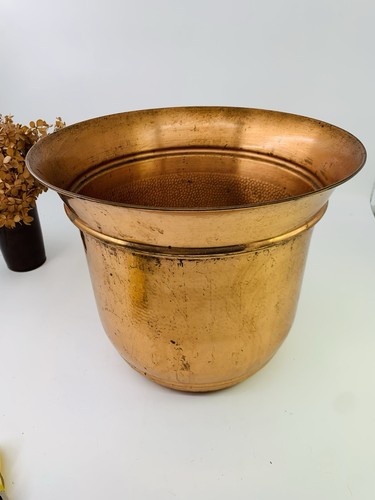 Large vintage hammered copper
