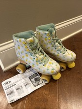Roller Derby Lucy Quad Adjustable Girls Roller Skates Size 3-6 White&Pineapples
