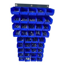 30kg M6 To M20 Nut, Bolt & Washer Assortment with 40 Lin Bins & Backplate (8.8)