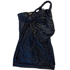 NWT John Galliano Black Ruched One Shoulder Mini Dress