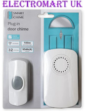 WIRELESS CORDLESS MAINS PLUG IN DOOR BELL DOOR CHIME 26 CHIMES 100M RANGE 95DB