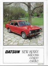 DATSUN SUNNY Saloon Coupe & Estate range brochure - June 1979 - mint condition