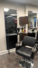 Salon Adjustable Styling Chair and Styling Station with Mirror Hair Stylist