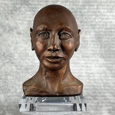 6" Bronzed Terracotta Bust of