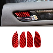 4Pcs Red Carbon Fiber Interior
