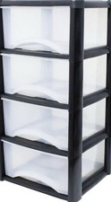 4 TIER PLASTIC STORAGE DRAWERS
