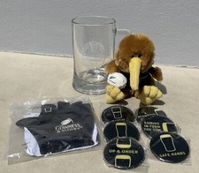 Guinness Rugby Collection, Gorgeous Glass Jug, Badges, Glove & All Black Teddy.