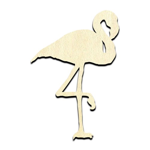 Flamingo cut out unfinished - cut,