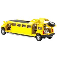 1:32 Alloy+ABS+Rubber Pull Back Model Toy Car For Limousine Hummer Kids Gifts