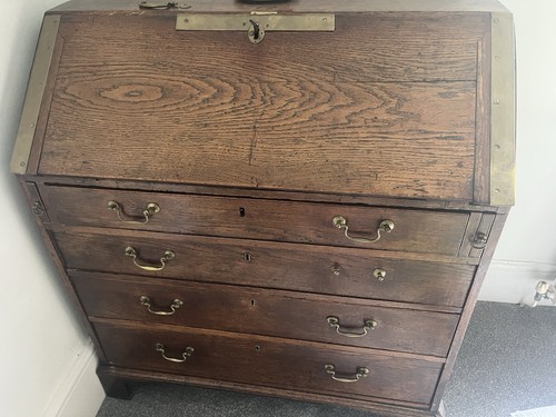 Antique oak writing bureau - antique,