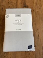 Marks and Spencer Cotton Rich Silver Grey Double Duvet Cover New