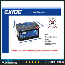 Car Battery EB712 Exide 096