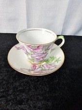 Vintage Salisbury Anemone fine bone chine tea-cup and saucer set. 1940's-50's