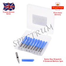 10pcs 0.1mm Engraving Bits CNC Router Tool V-shape Carbide PCB Board UK Seller