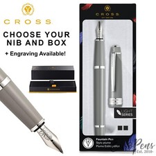 Cross Fountain Pen Grey Bailey Light Choose Nib / Box / Engraving Available - UK