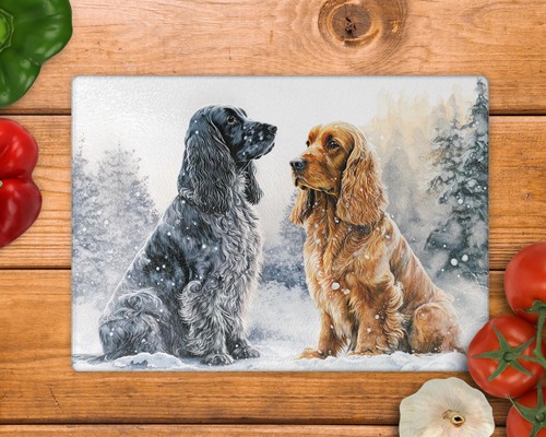 Cocker spaniel glass chopping - cocker,