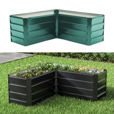 Outdoor Metal Raised Garden Bed Corner Flower Vegetable Herb Planter Box Trough