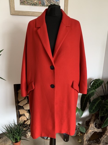Zara red coat long - zara, overcoat